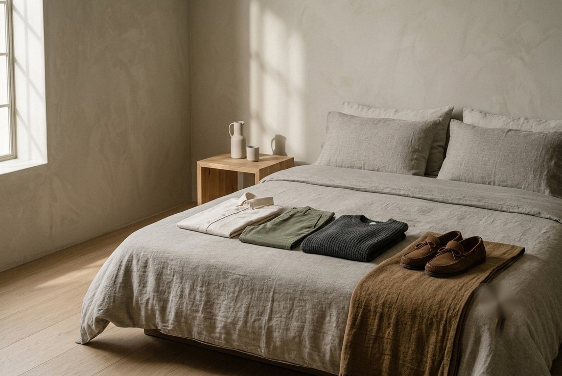 Outfit del día extendido sobre la cama