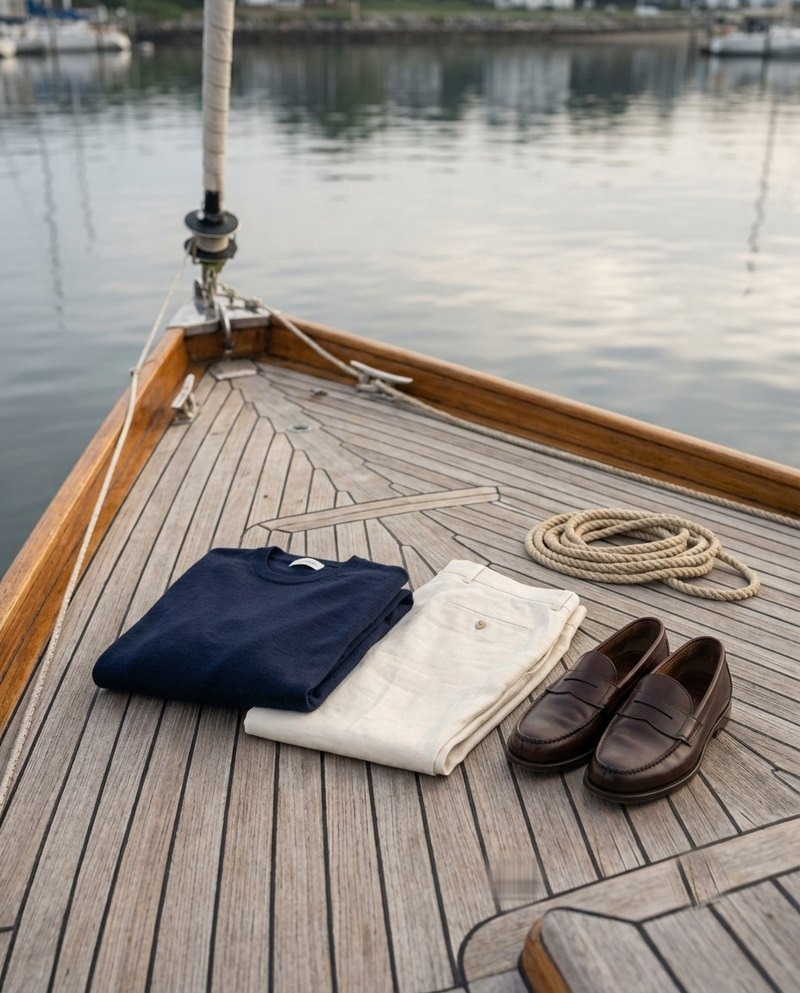 Ropa dispuesta en la cubierta de un velero